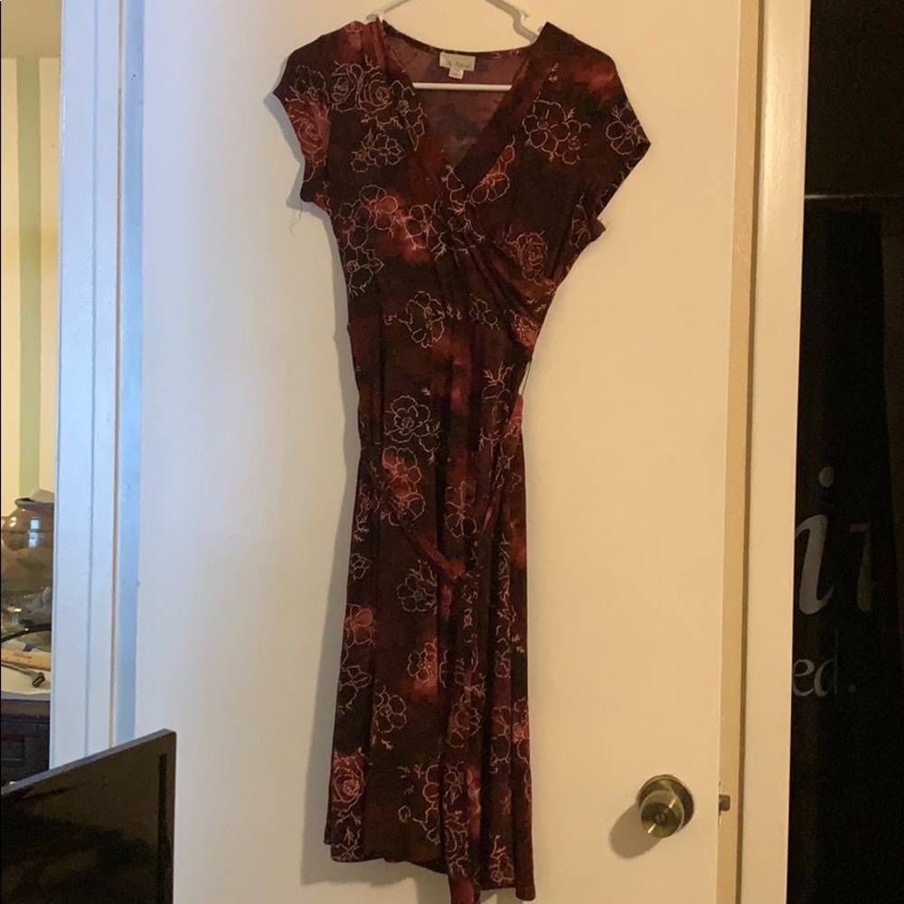 Olivia Matthews Red Floral Wrap Dress